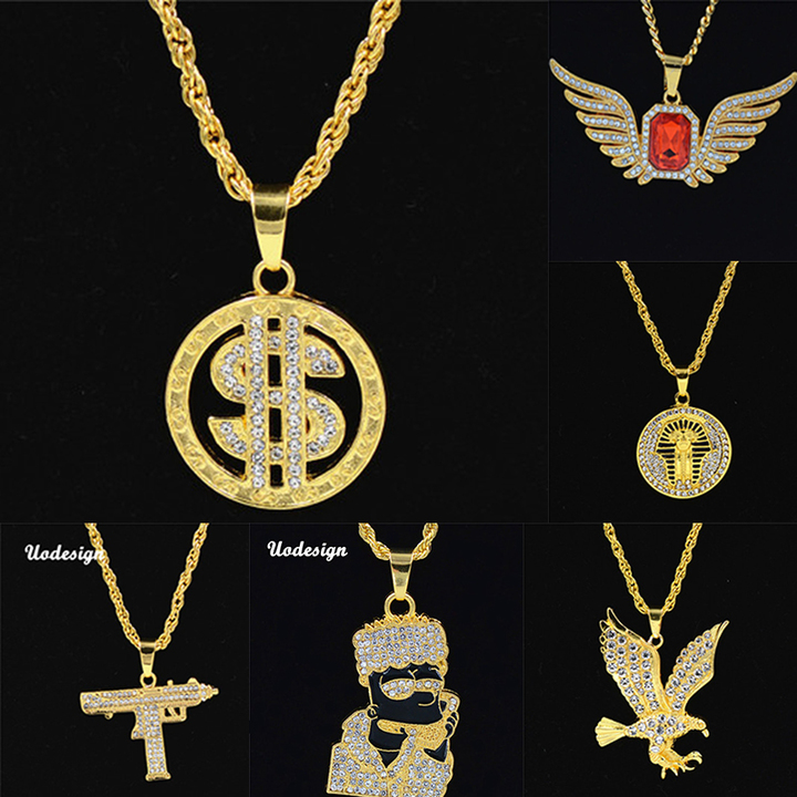 hip hop men's solid gold plating chain golden miami cuban