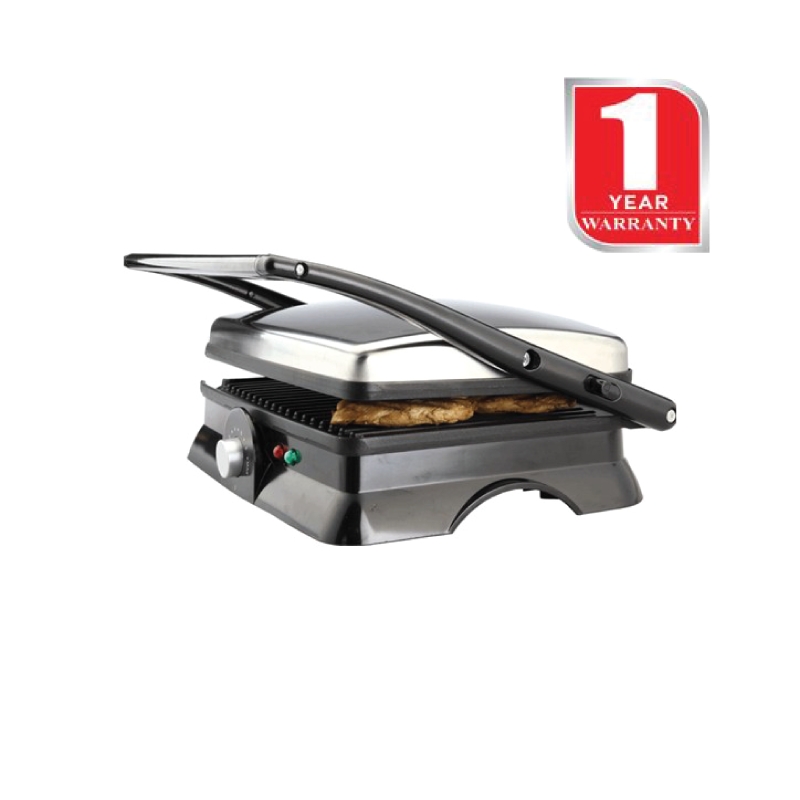 von hotpoint press/contact grill (hg20hs) 2000 watts - stainless