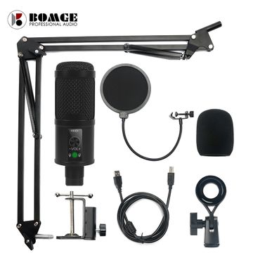 Bomge Usb Condenser Studio Recording Boom Microphone Mic For Laptop Pc