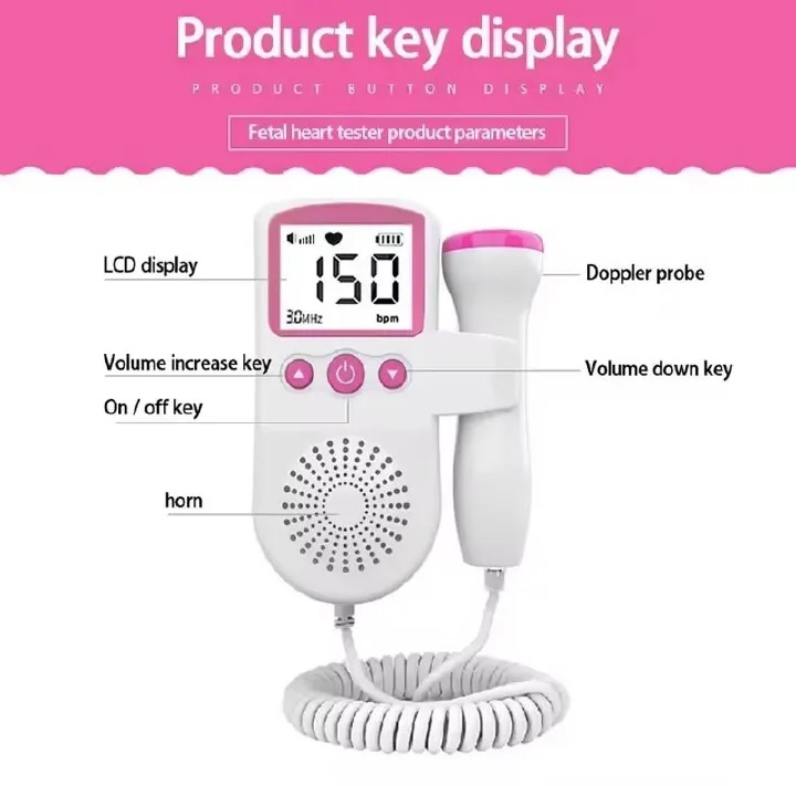 fetal doppler heartbeat display bpm monitor