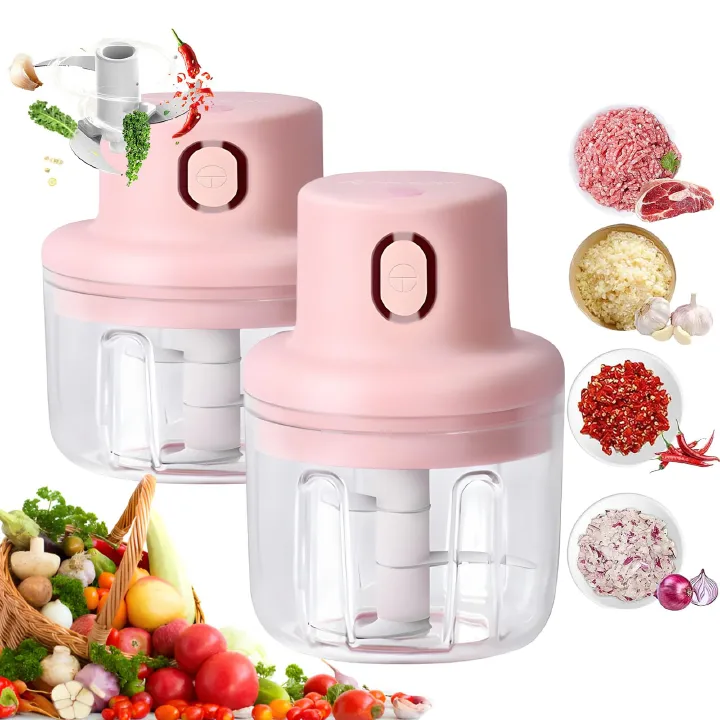 Electric Food Grinder Wireless Kitchen Choppers Portable Food Crusher Multifunctional Kitchen Mincer For Fruits Vegetables Meat Onion Nut Chilli Garlic Baby Food Process Grinder Seasoning Spice tools