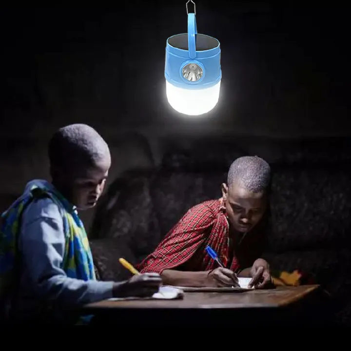 Portable LED Solar Light USB Rechargeable Spotlight Outdoor Camping Emergency Bulb Portable Light