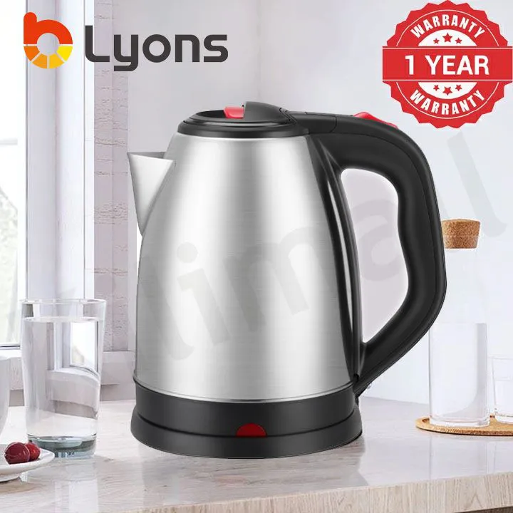LYONS 1.8L/2.2L Cordless Stainless Steel Electric Kettle FK-0324/FK-0301/FK-0325/FK-0323 Silver - 1.8L
