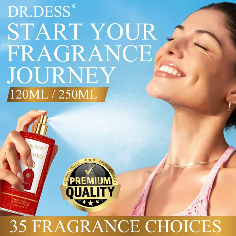 DR.DESS RAOHBA Body Mist Spray sweet and warm Scent dominated by vanilla, oud, and sugar Long lasting fragrance