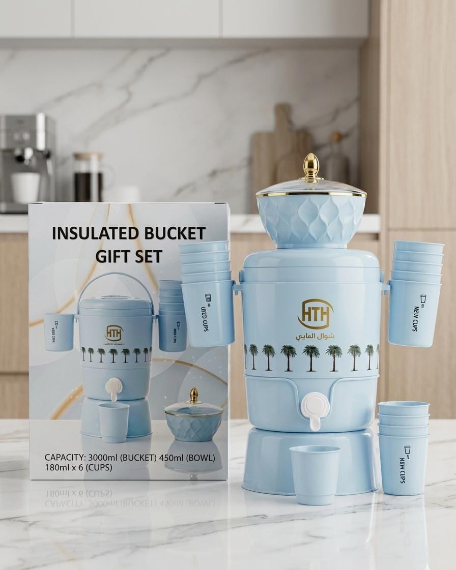 🥳 Juice and coffee dispenser 🥳
Keeps hot and cold for Upto 6 hours 
Comes with :
>3 litres dispenser 
>450ml bowl
>6 small glasses
>2 glass holders 
>Dispenser stand 🥳🥳