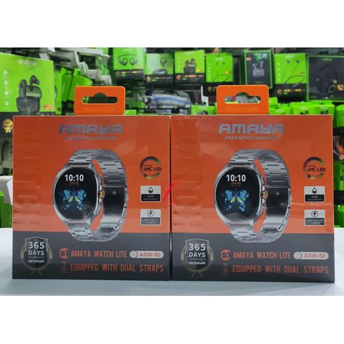 Amaya Watch Lite ASW-50 Smart Watch AMOLED Display Bluetooth Calling Heart Rate Monitor Fitness Tracker Waterproof Long Battery Life Compatible With Android & iPhone