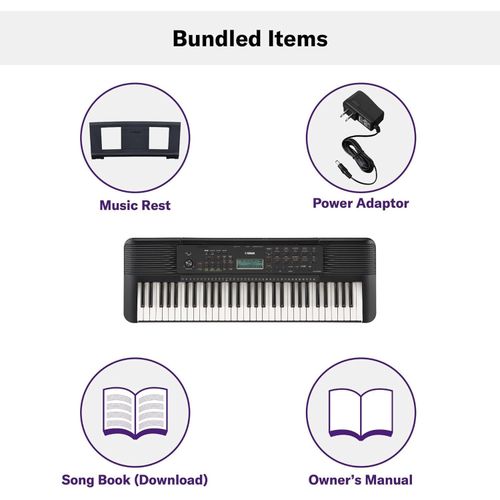 Yamaha PSR-E283 61-Key Portable Keyboard Digital Piano With 410 Voices Learning Functions Portable Music Keyboard For Beginners Students Church & Home Practice