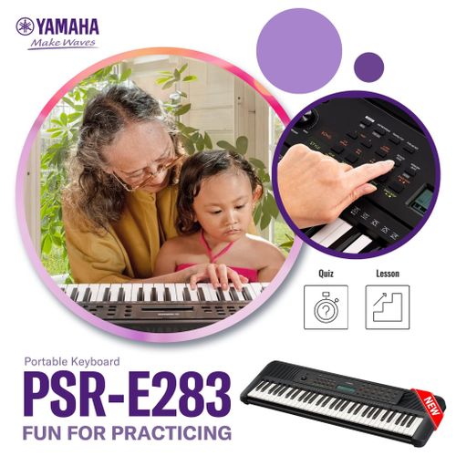 Yamaha PSR-E283 61-Key Portable Keyboard Digital Piano With 410 Voices Learning Functions Portable Music Keyboard For Beginners Students Church & Home Practice