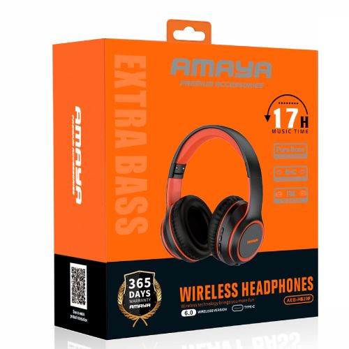 Amaya AEB-H520F ENC Wireless Headphones, Bluetooth Over-Ear Headset, Pure Bass Sound, Foldable Design, Touch Controls, Long Battery Life Headphones Kenya