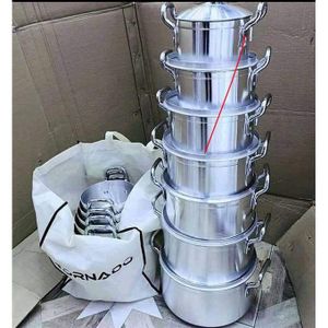 BEST SALE😶‍🌫️💦TC Hotel & Home Extra Quality 14-Pcs Cooking Pot Set – Stainless Steel for Everyday Use (18cm–30cm)✨premium set includes 7 high-quality stainless steel sufurias with 7 matching lids,