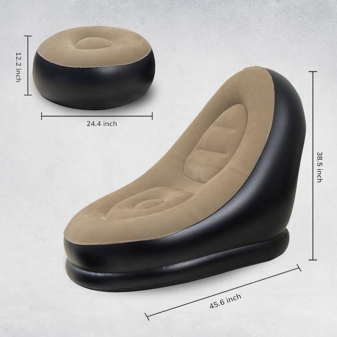 ✅Inflatable Lounge Chair with Footrest – Stylish, Comfy & Perfect for Any Room comes with free pump 💹Optional Spherical Outdoor Inflatable Sofa PVC Plush Football Sofa Lazy Lounge Chair