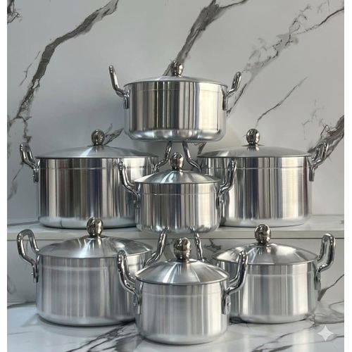BEST SALE😶‍🌫️💦TC Hotel & Home Extra Quality 14-Pcs Cooking Pot Set – Stainless Steel for Everyday Use (18cm–30cm)✨premium set includes 7 high-quality stainless steel sufurias with 7 matching lids,