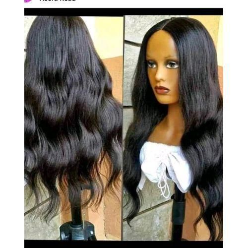 Semi human high heat fiber 24" Body Wave Lace Front Wig - 13x4 Frontal, Synthetic, Curly on Low Heat