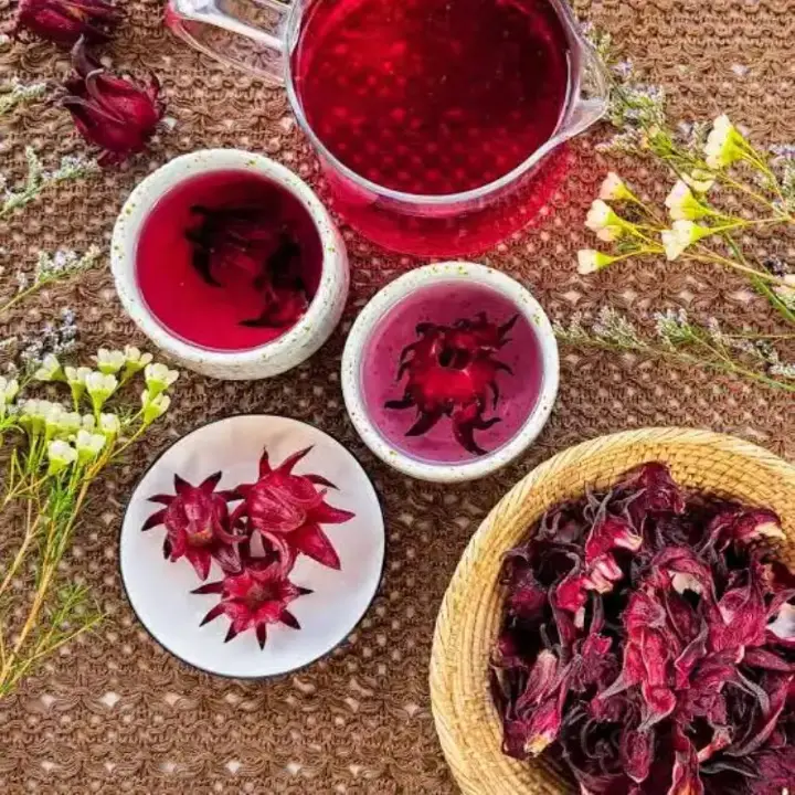 Organic Hibiscus Whole Dried Flowers 100% Natural Herbal Tea Rich in Vitamin C