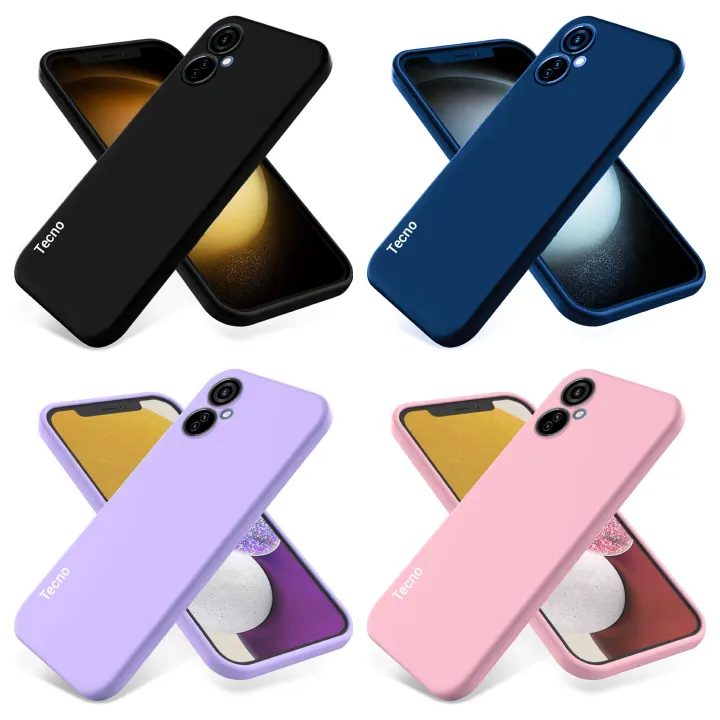 [SUPER DEALS!!!] Tecno Camon 19 / Camon 19 Pro Original liquid Silicone phone Case/Cover available in Black, Blue, Light Purple (Lilac) & Pink