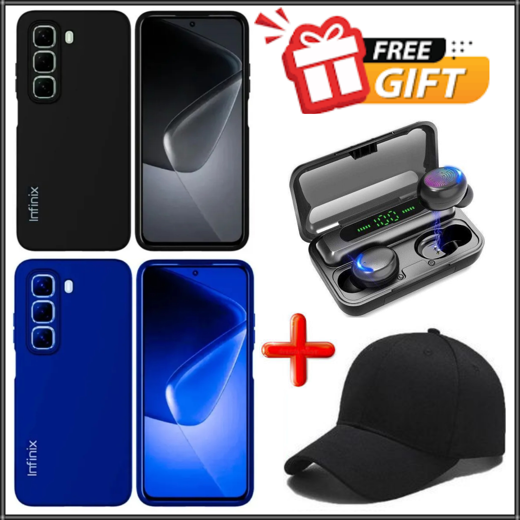 [SUPER DEALS!!!] Infinix Hot 50 Pro+(Plus)/Hot 60 5G/Hot 60i 4G/Hot 60 Pro/Hot 60 Pro + Original Liquid Silicone Phone Case/Cover + Free Unisex Baseball Cap + Free F9 Earbuds