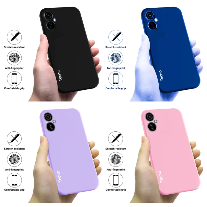 [SUPER DEALS!!!] Tecno Camon 19 / Camon 19 Pro Original liquid Silicone phone Case/Cover available in Black, Blue, Light Purple (Lilac) & Pink