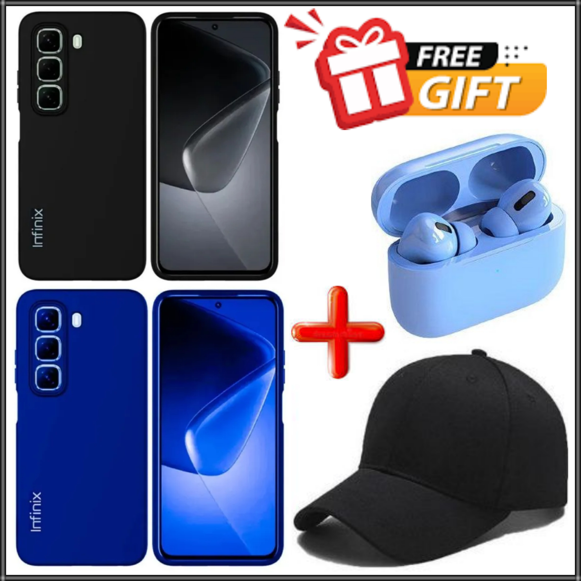 [SUPER DEALS!!!] Infinix Hot 50 Pro+(Plus)/Hot 60 5G/Hot 60i 4G/Hot 60 Pro/Hot 60 Pro + Original Liquid Silicone Phone Case/Cover + Free Unisex Baseball Cap + Free Pro3 Earbuds