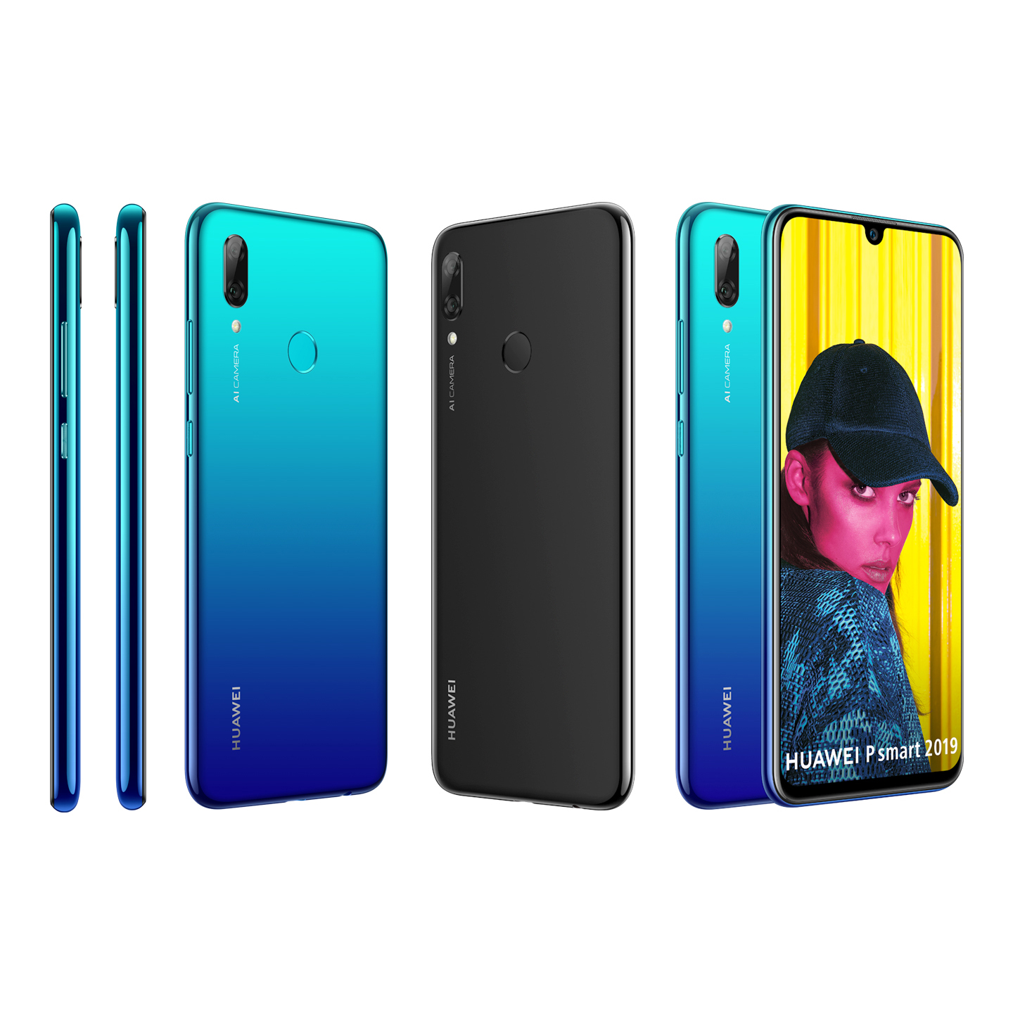 【New Arrival】Refurbished Phone HUAWEI P smart+ 2019  4G+128G 5.65 inches 8MP/16MP 3400mAh Black&Blue with Google Play