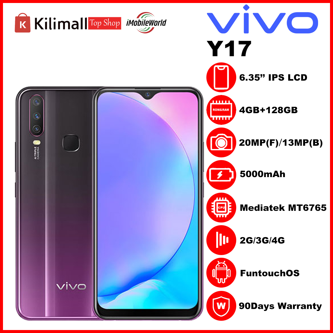 Refurbished VIVO Y17 4GB RAM + 128GB ROM 6.35" Screen 20MP+13MP Camera 5000mAh (Dual SIM) Android Smartphones/ Mobile Phones