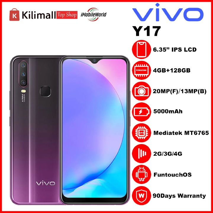 Refurbished VIVO Y17 4GB RAM + 128GB ROM 6.35" Screen 20MP+13MP Camera 5000mAh (Dual SIM) Android Smartphones/ Mobile Phones
