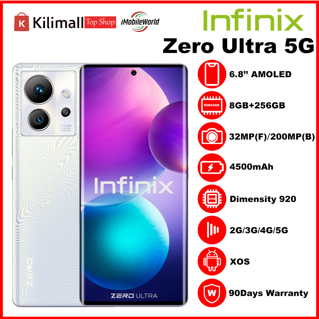 【Free Earbuds】Refurbished Phone Infinix ZERO ULTRA 5G (X6820) 8GB RAM + 256GB ROM Coslight Silver 6.80 inch Display Dual SIM 32M Front Camera 200M Back Camera 4500mAh 3 Months Warranty_12017622