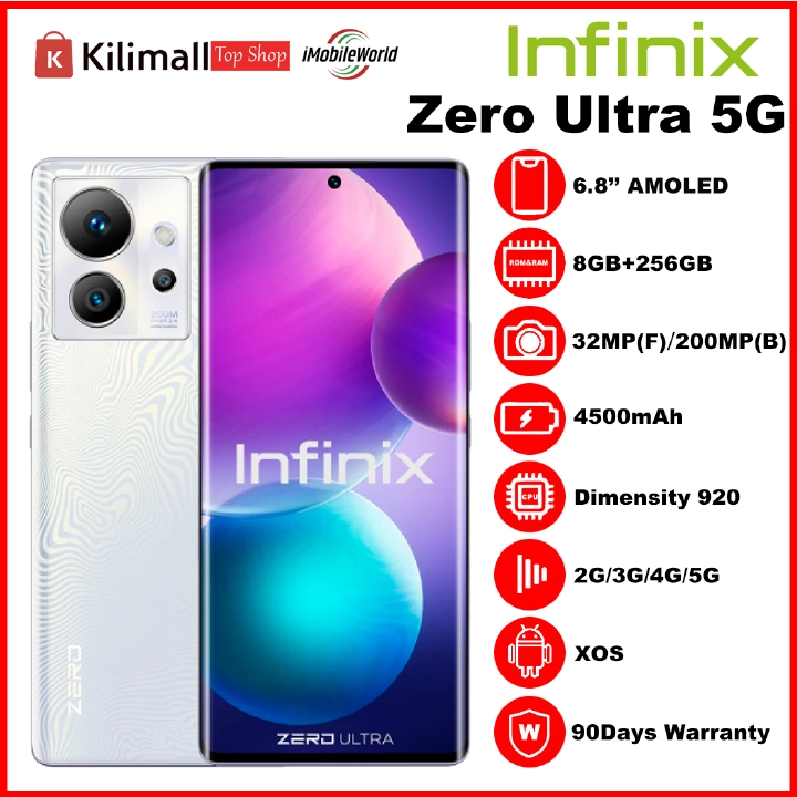 【Free Earbuds】Refurbished Phone Infinix ZERO ULTRA 5G (X6820) 8GB RAM + 256GB ROM Coslight Silver 6.80 inch Display Dual SIM 32M Front Camera 200M Back Camera 4500mAh 3 Months Warranty_12017622
