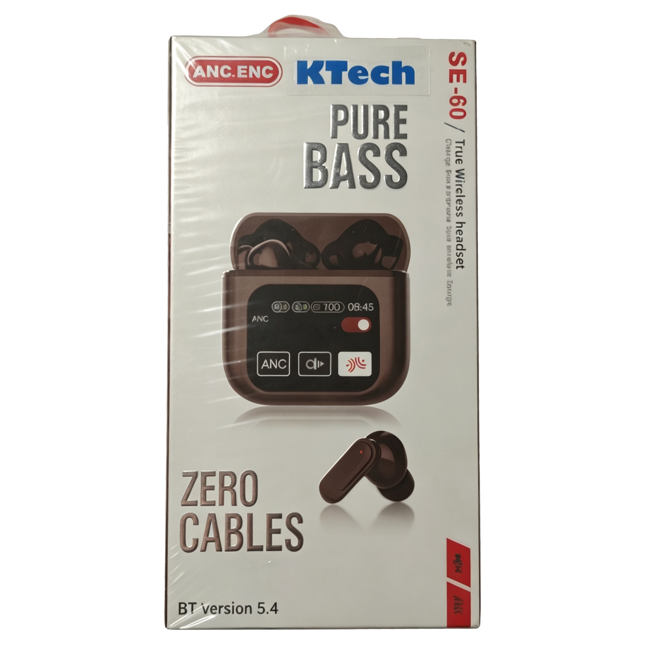 KTech SE-60 Touch Screen Wireless Earbuds Long Endurance with High Fidelity Sound ANC/ENC Noise Cancelling, BT 5.4, & Integrated Touch Control Case, redefines the wireless audio experience