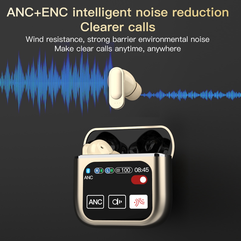KTech SE-60 Touch Screen Wireless Earbuds Long Endurance with High Fidelity Sound ANC/ENC Noise Cancelling, BT 5.4, & Integrated Touch Control Case, redefines the wireless audio experience