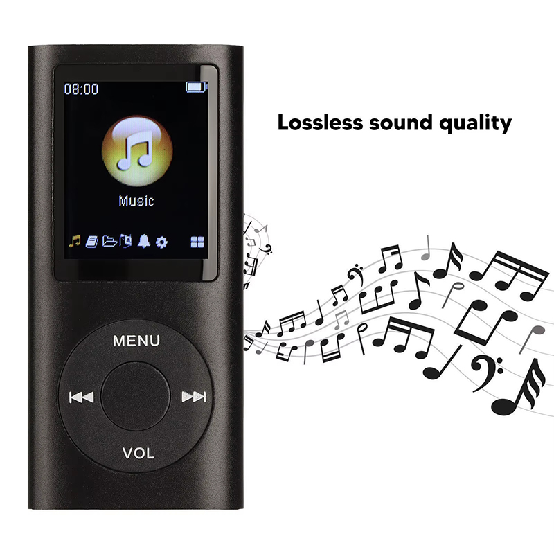 Classic 4th Gen MP3 MP4 Player 1.8 Inch HD Display Portable Music Video Player E-Book Student Walkman Includes a 16GB Memory Card — Large Capacity