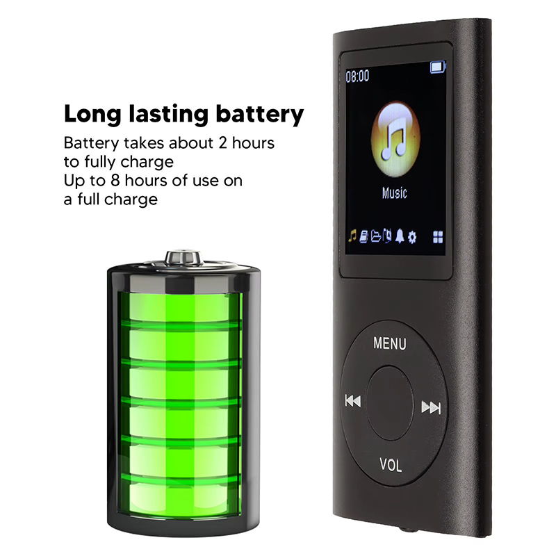 Classic 4th Gen MP3 MP4 Player 1.8 Inch HD Display Portable Music Video Player E-Book Student Walkman Includes a 16GB Memory Card — Large Capacity
