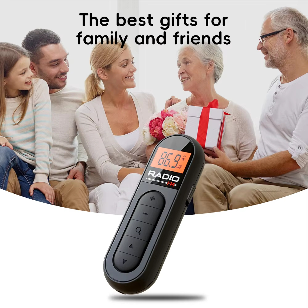 FM Portable Radio, Rechargeable Pocket Radio with Best Reception Digital Tuning, LCD Screen,Belt Clip, Stereo Sound Earphone Jac for Meetings, Tours- Comes with Earphones