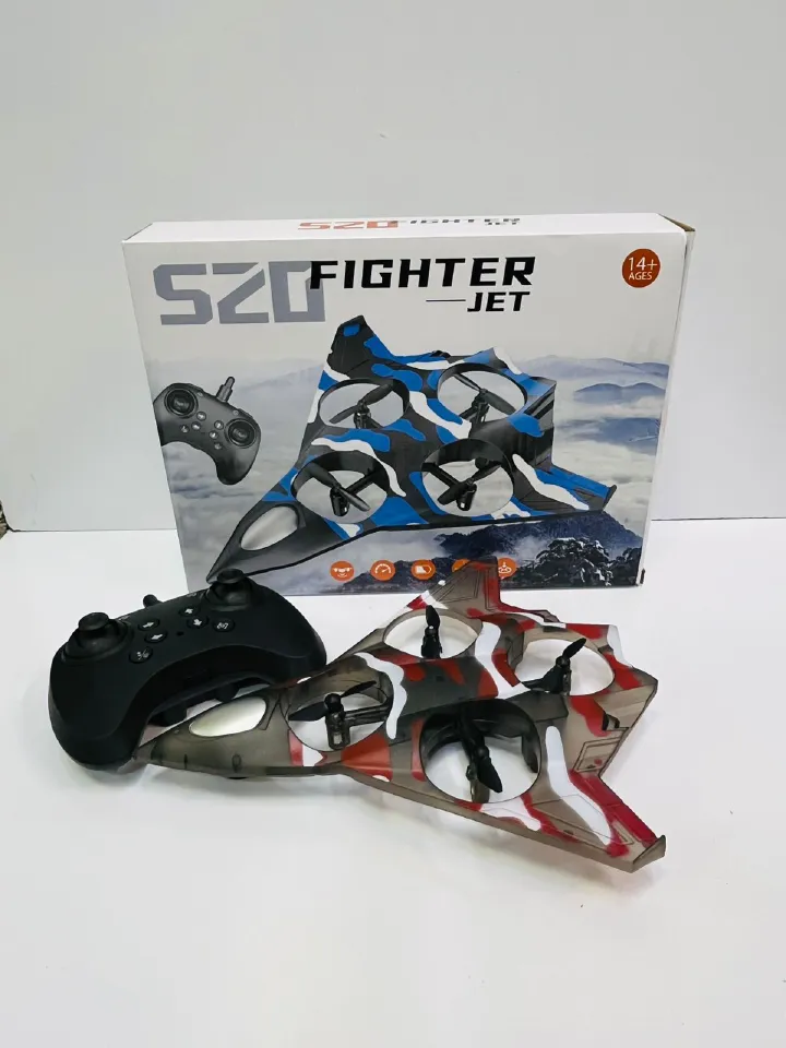 SZ Fighter Jet Remote Control Quadcopter Drone – 2.4GHz RC Aircraft with 360° Flip Stunts LED Lights 6-Axis Gyro Stable Flight Drone for Kids Outdoor Flying Toy