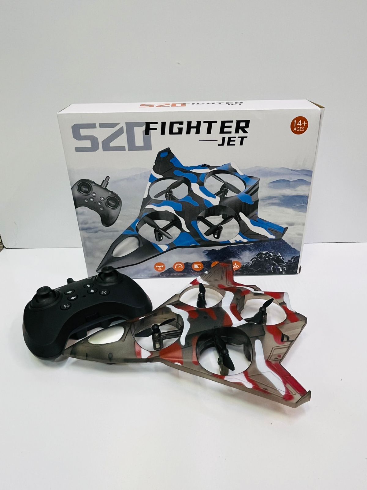 SZ Fighter Jet Remote Control Quadcopter Drone – 2.4GHz RC Aircraft with 360° Flip Stunts LED Lights 6-Axis Gyro Stable Flight Drone for Kids Outdoor Flying Toy