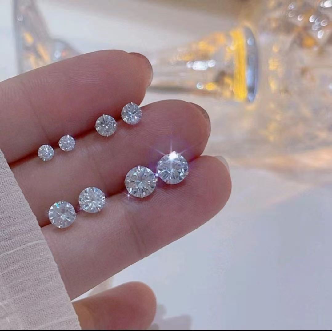 925 Silver Needle Mini Zircon Earrings Water Drop Series Korean Style Simple Full Diamond Elegant Fashion Versatile Super Shiny Earrings