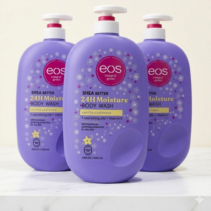 Eos Shea Better Body Wash 1000ml Moisturizing Shower Gel With Shea Butter 7 Oils Gentle Cleanser For Sensitive Skin Hydrating Cream Body Wash Vanilla Cashmere Coconut Waters Soft Smooth Glowing Skin
