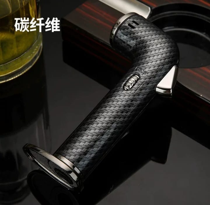 Outdoor Black Honest Lighter, Refillable 4 Flame jet torch lighter.