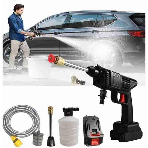 Ultimate Portable Cordless High Pressure Gun Car Washer, Spray Water Gun Machine With 2 Lithium Battery, Interchangeable Nozzles For Cleaning Car, Motorcycle, Bikes, Fence, Wall,Deck Cleaning.