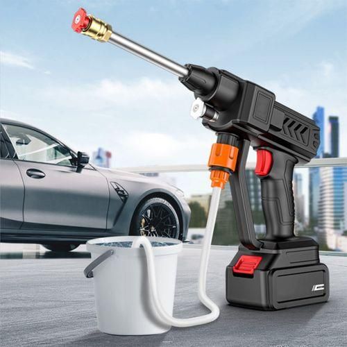 Ultimate Portable Cordless High Pressure Gun Car Washer, Spray Water Gun Machine With 2 Lithium Battery, Interchangeable Nozzles For Cleaning Car, Motorcycle, Bikes, Fence, Wall,Deck Cleaning.