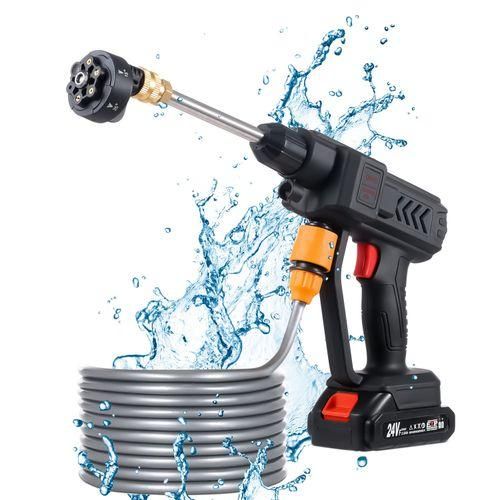 Ultimate Portable Cordless High Pressure Gun Car Washer, Spray Water Gun Machine With 2 Lithium Battery, Interchangeable Nozzles For Cleaning Car, Motorcycle, Bikes, Fence, Wall,Deck Cleaning.