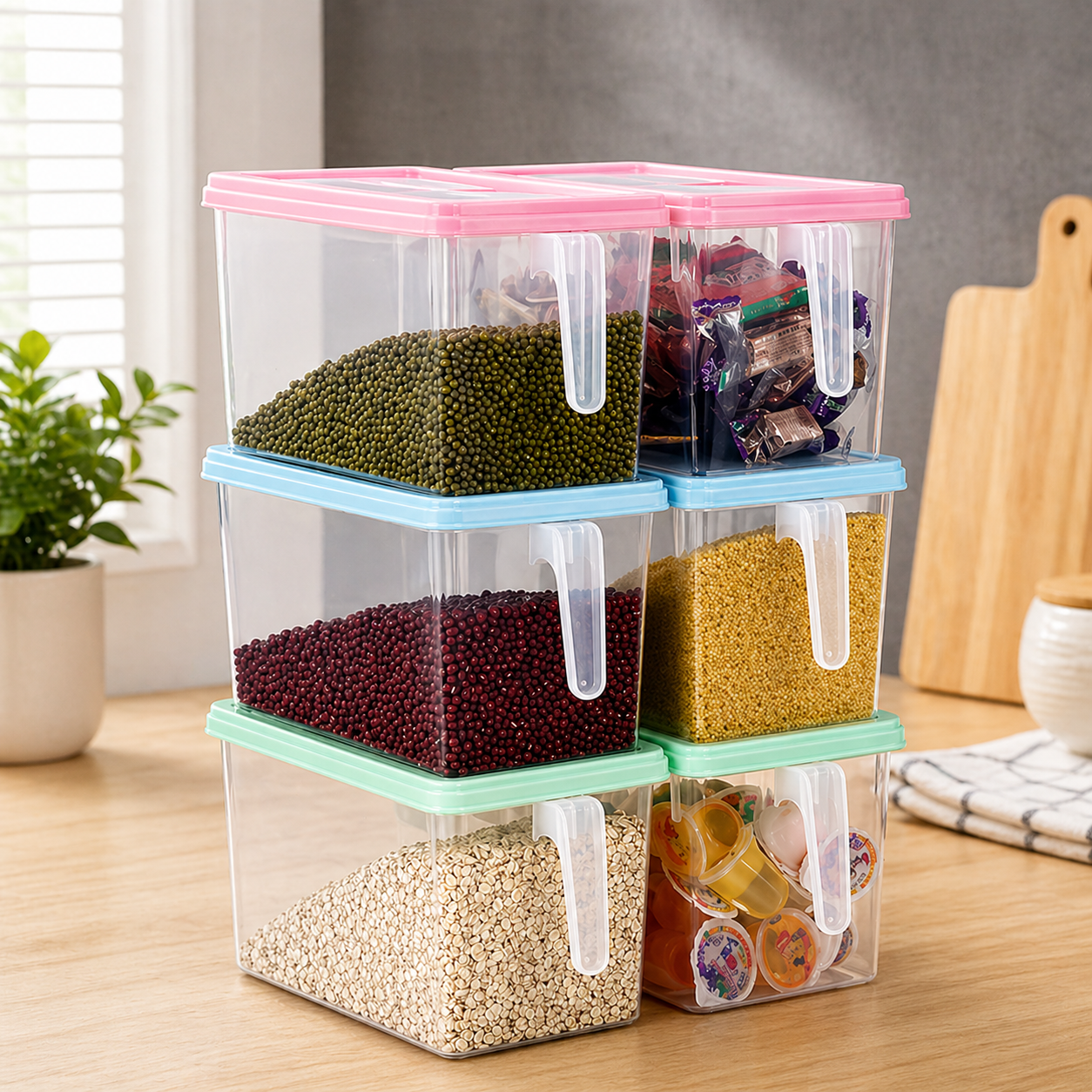 🔥Adix 5L Fridge & Cereal SKY BLUE Storage Container with Handle – Airtight Kitchen Organizer | Clear, stackable containers that keep food protected and accessible.