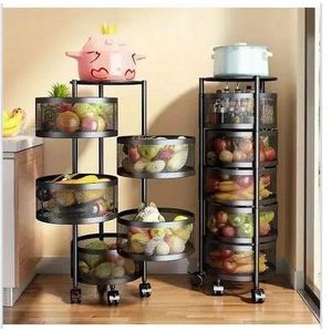 Brand New Plastic 4 Tier Rotatable Rack, Multi-Layer Movable Fruit Vegetable Snack Stand Household Shelf | Store More. Move Easy. Stay Organized.