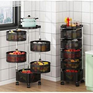 Brand New Plastic 4 Tier Rotatable Rack, Multi-Layer Movable Fruit Vegetable Snack Stand Household Shelf | Store More. Move Easy. Stay Organized.