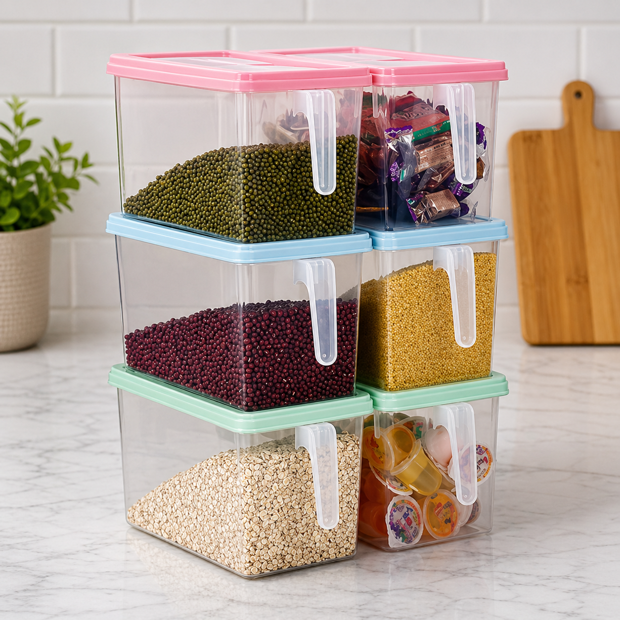 🔥Adix 5L Fridge & Cereal SKY BLUE Storage Container with Handle – Airtight Kitchen Organizer | Clear, stackable containers that keep food protected and accessible.