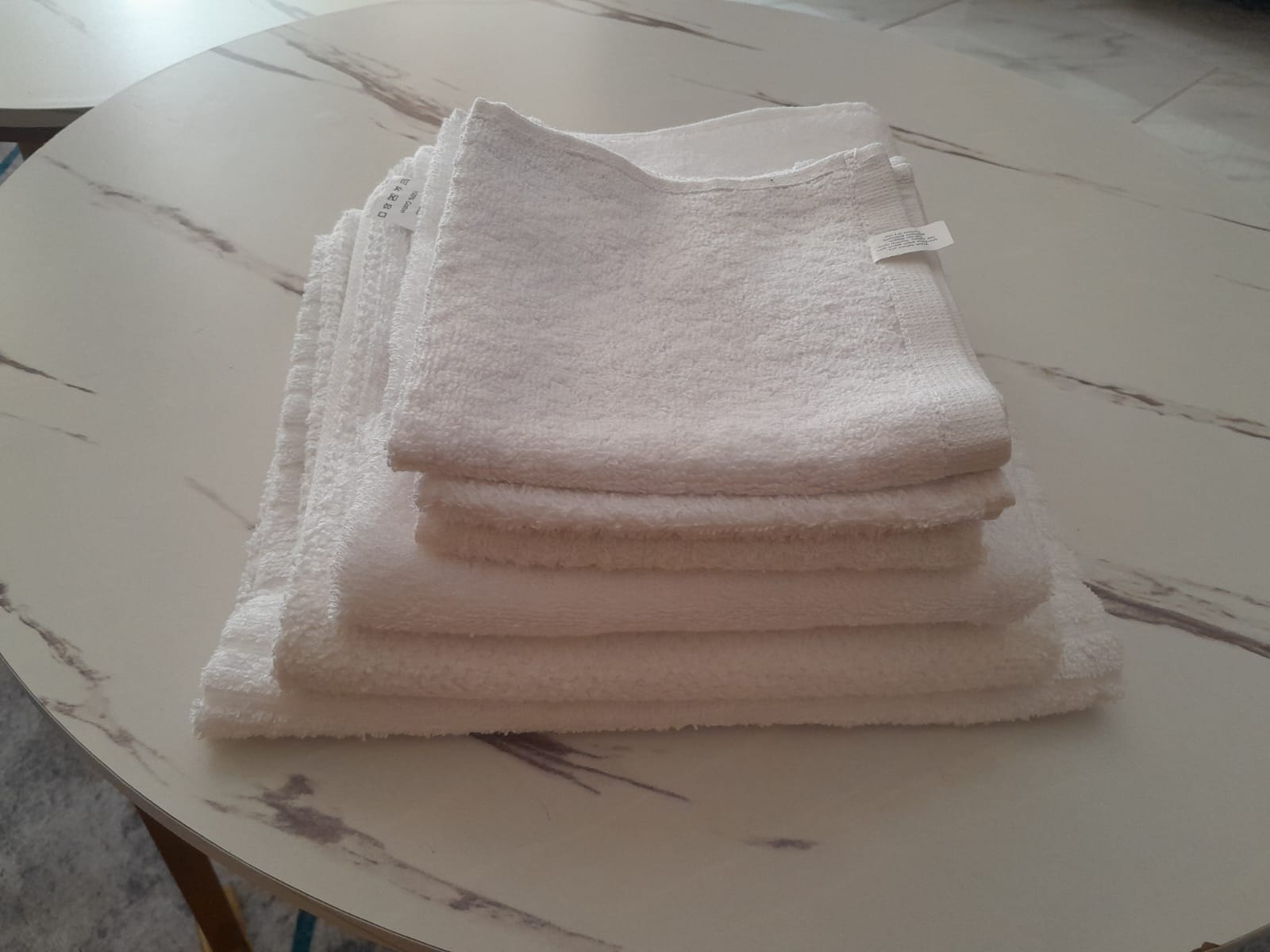 6 pc towel set- Hand towel, wash cloths, hair towel