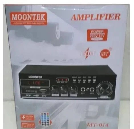 mini Bluetooth HiFi Stereo Audio Amplifier with remote and free cleaning gel, MOONTEK MT-014 HIFI STEREO AMPLIFIER with Mic Ports (Supports Bluetooth)