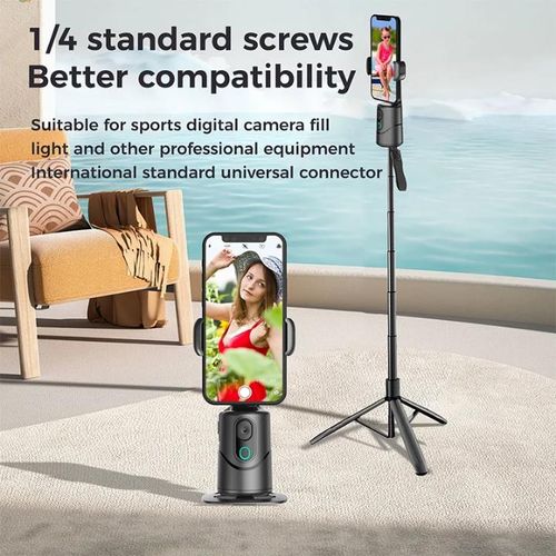 Smart gimbal 360 auto face tracking gimbal stabilizer All in one rotation for smartphone AI video vlog tripod phone holder Q12