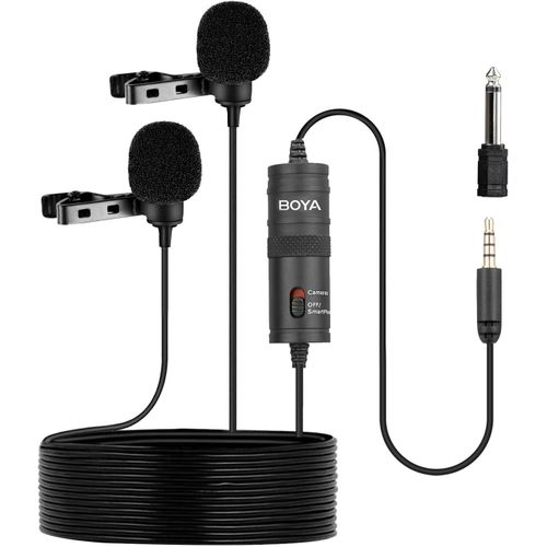 BOYA BY-M1DM Dual Lavalier Mic for Long-Form Podcast and Social Content