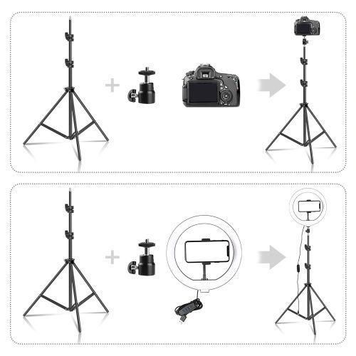10 Inch Ring Light With 2.1M Tripod Stand + Remote+Lapel Mic