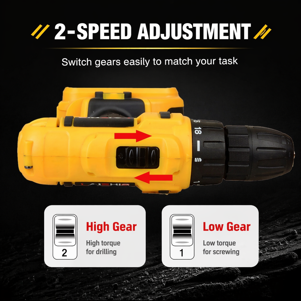 Drilling machine with two 21V batteries,With toolbox, Electric Drill 23 Piece Set,drillling tool drill machine drill bit set drill drilling bit drill kit